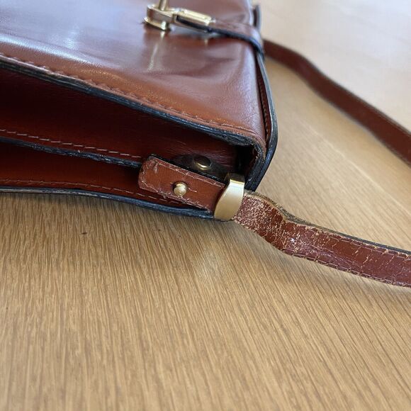 Vintage Made in Italy for The Broadway Leather Shoulder Crossbody Bag - Picture 7 of 11